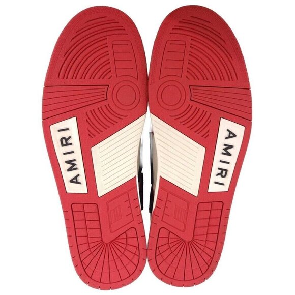 AMIRI Skel Skeleton Low-Top Leather Sneakers 48 US 15 Mens Black Red Defect New - Picture 7 of 16